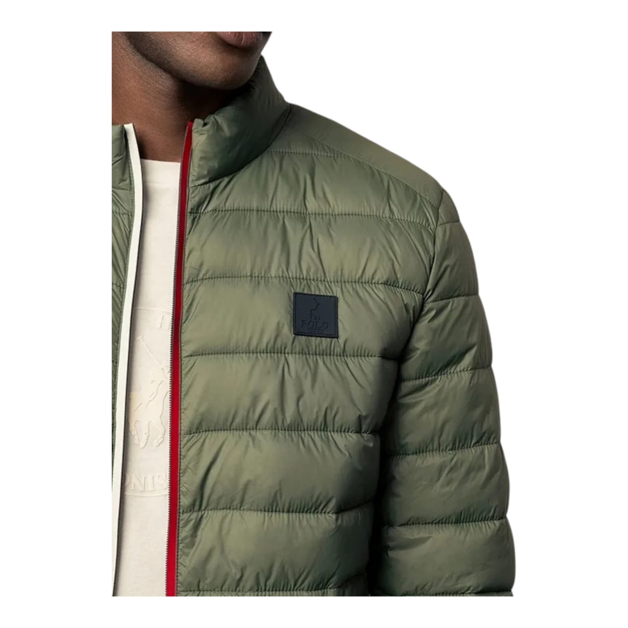 Polo Mens Long Sleeve Quilted Nylon Puffer Jacket - Fatigue Olive