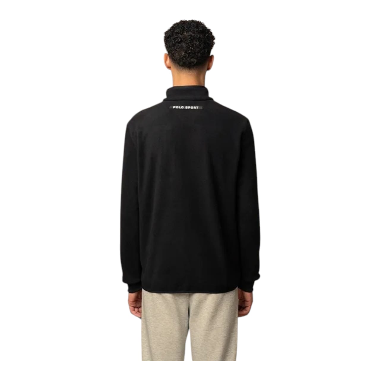 Polo Sport Mens Long Sleeve High Collar Polar Fleece Jacket - Black