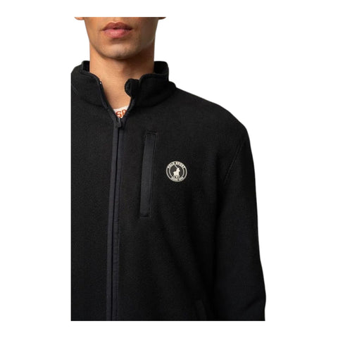 Polo Sport Mens Long Sleeve High Collar Polar Fleece Jacket - Black