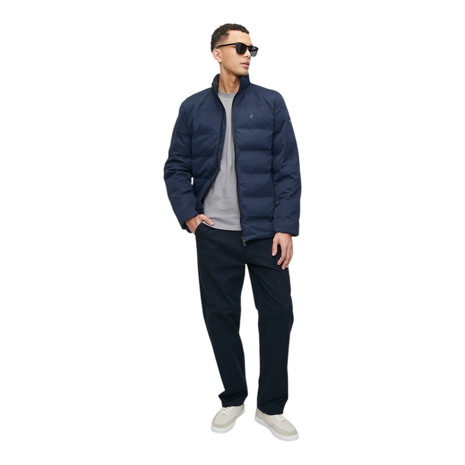 Polo Mens Quilted Puffer LS Jacket - Navy