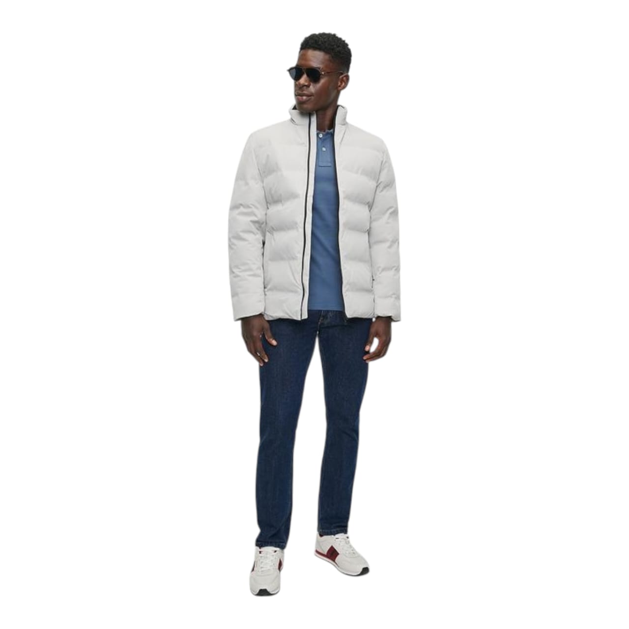 Polo Quillted Long Sleeve Puffer Jacket - Grey