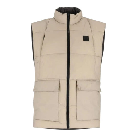 Polo Jacket Reversible Sleeveless Puffer Taupe/Olive