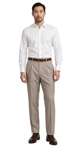 Jonathan D Microfibre Trouser Old Khaki