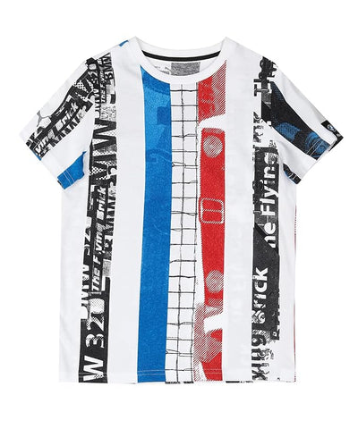 Puma T-Shirt Mms Stripe Multi White