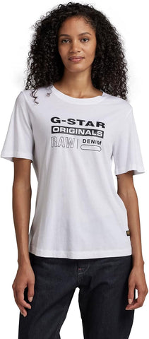 G Star T Shirts Damen Lds White