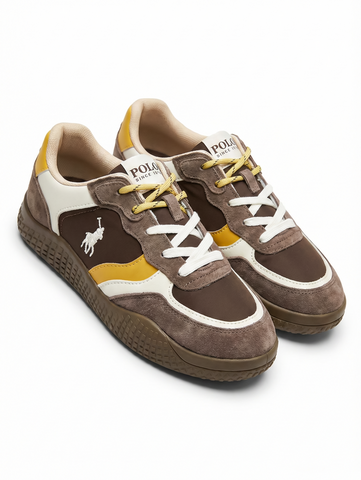 Polo Ladies Sneakers Double Lace Colour Block Brown