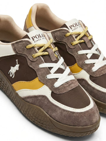 Polo Ladies Sneakers Double Lace Colour Block Brown