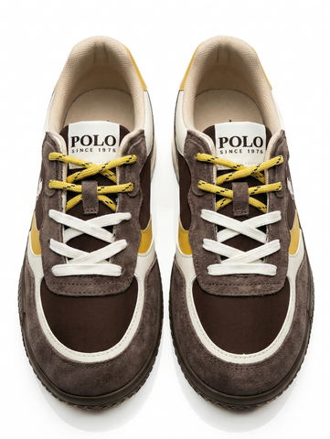 Polo Ladies Sneakers Double Lace Colour Block Brown