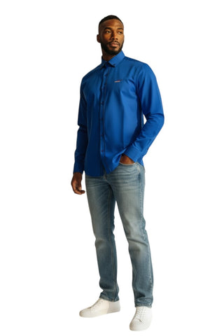 Jonathan D Long-Sleeve Medley Khuzani Royal Blue Shirt