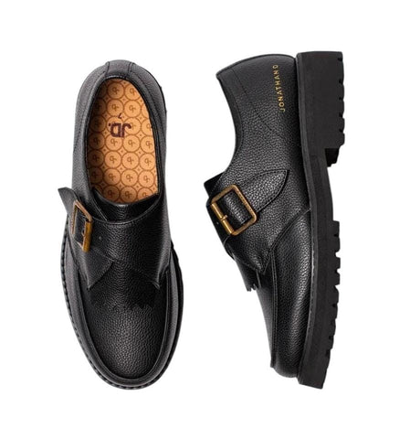 Jonathan D Tanner Buckle Black Mens Loafers