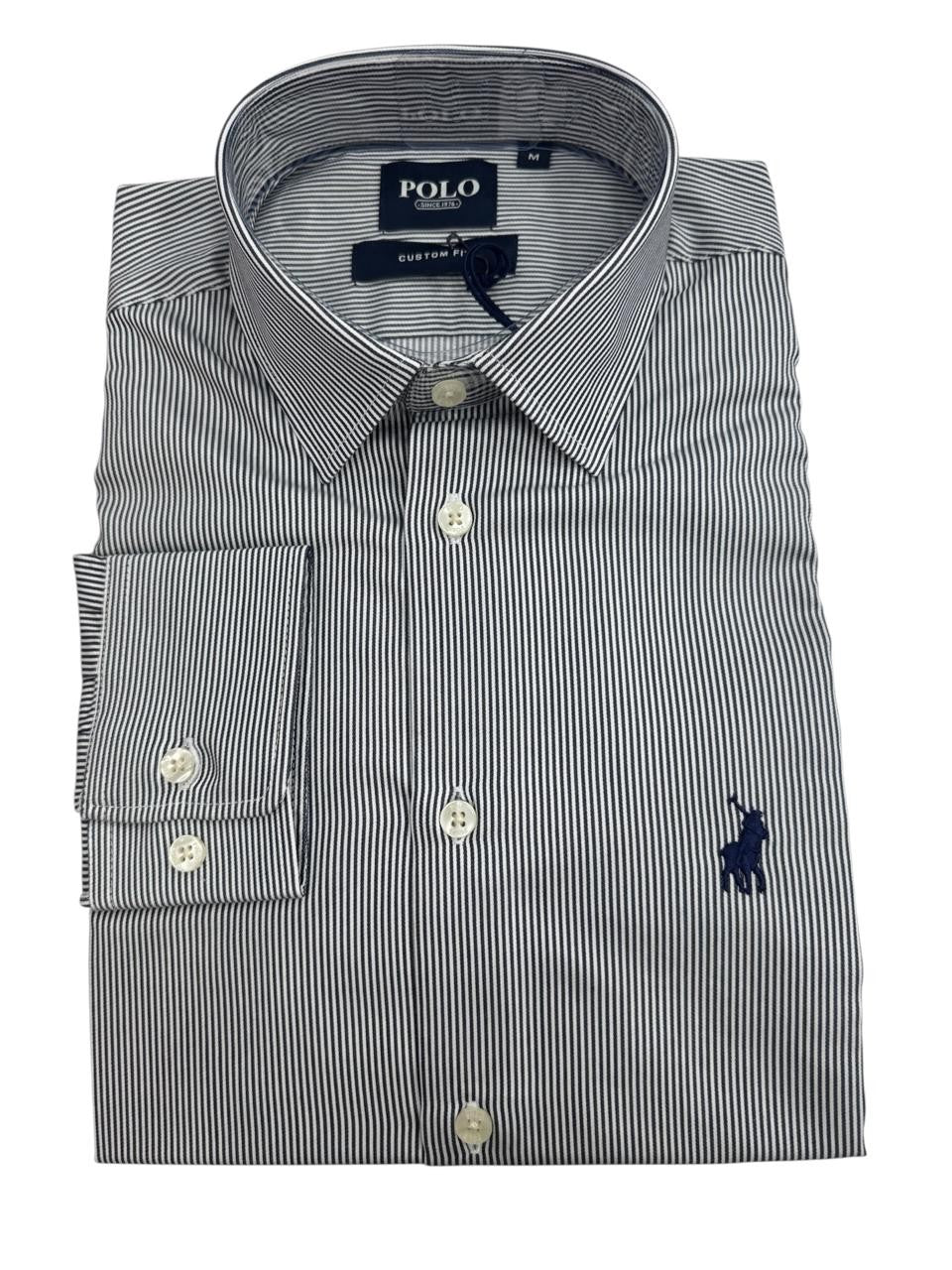 Polo Shirt Mens Long-Sleeve Yd Stripe Navy