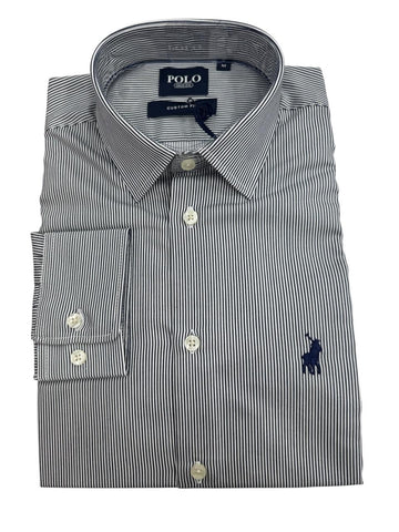 Polo Shirt Mens Long-Sleeve Yd Stripe Navy