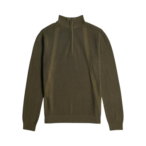 Gstar Sweater Knitted Half Zip Olive