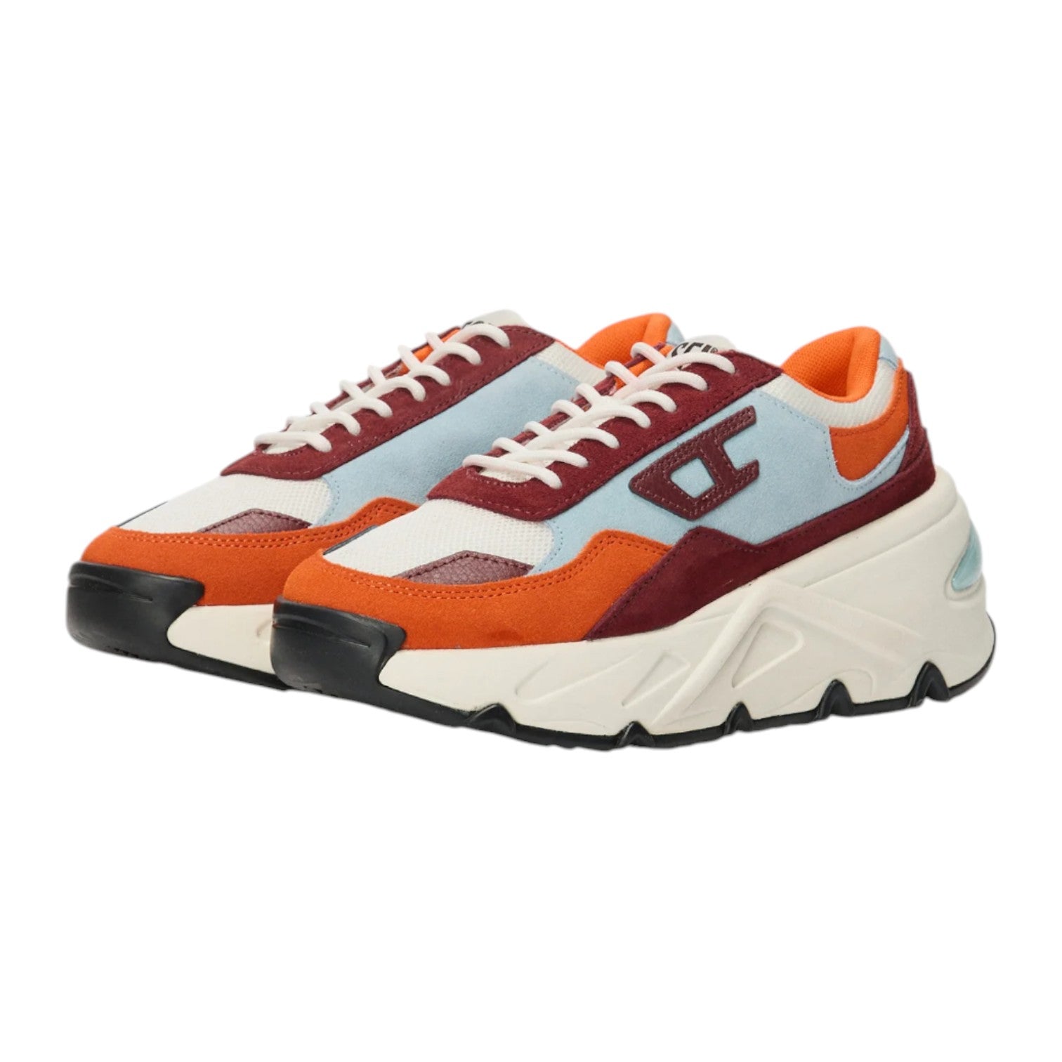 Diesel Women S-Savannah Trainers - Blue/Brown/Orange