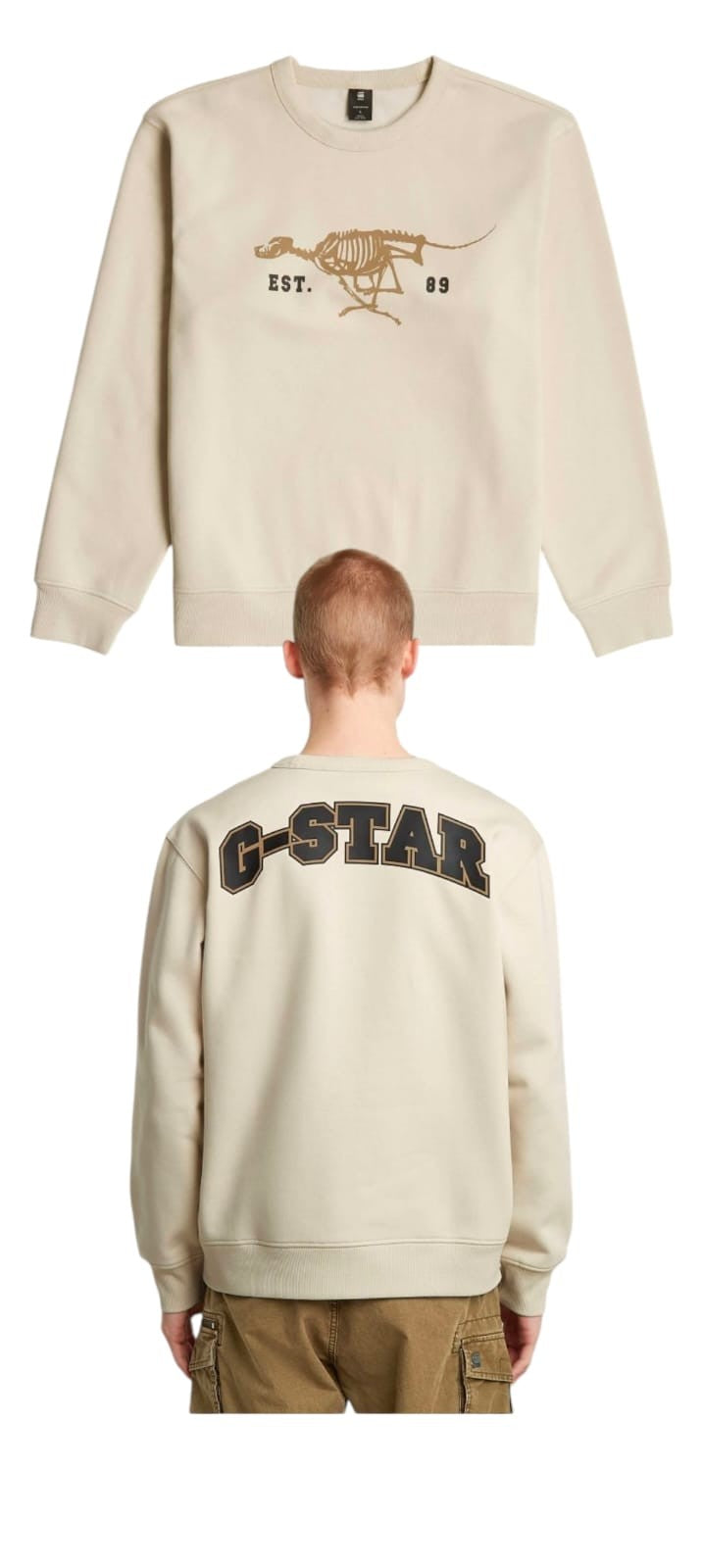 G Star Sweater Running Dog Whitebait Cream