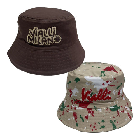 Vialli Gondioni Rev Brown Reversible Bucket Hat