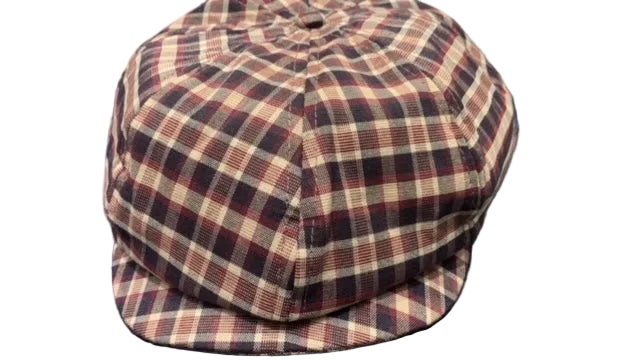 Jonathan D Gino Plaid Newspaper Cap – Vintage Brown Multi