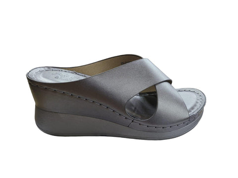 Soft Style By Hush Puppie Laila Pewter Wedge Sandal
