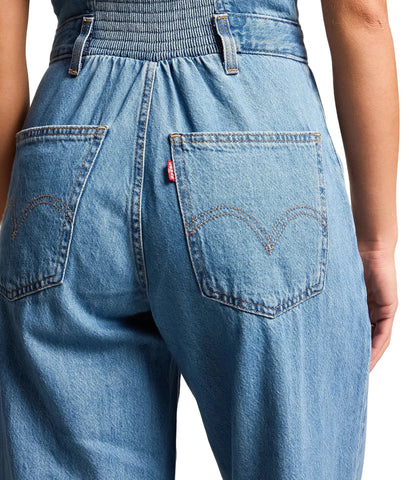Levis Ladies Jeans Jumpsuit Wideleg Audra Seamed Lt Demin