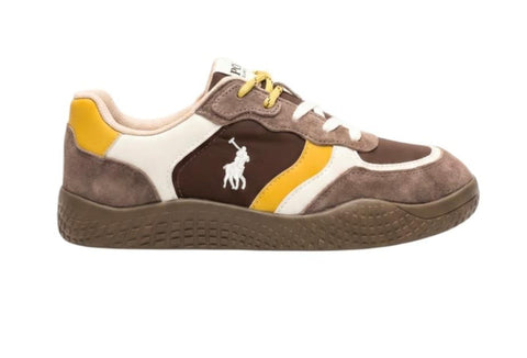 Polo Ladies Sneakers Double Lace Colour Block Brown