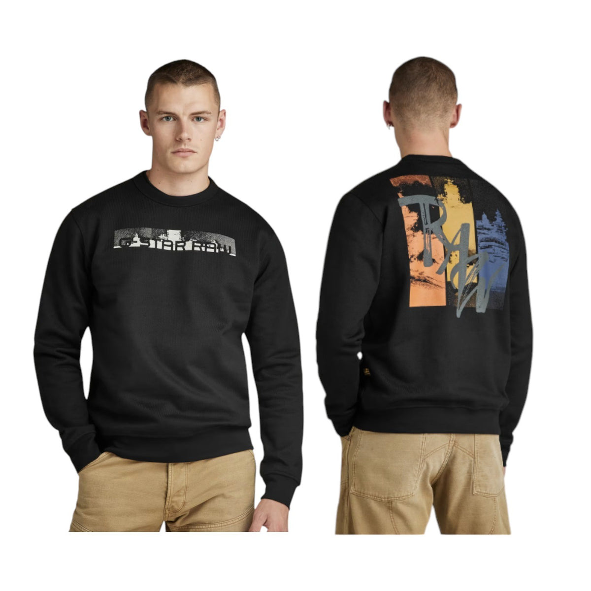 G Star Sweater Flight Deck Back Graphic Black