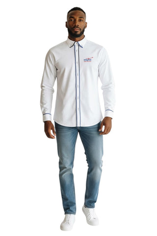 Jonathan D Long-Sleeve Medley Khuzani Shirt White