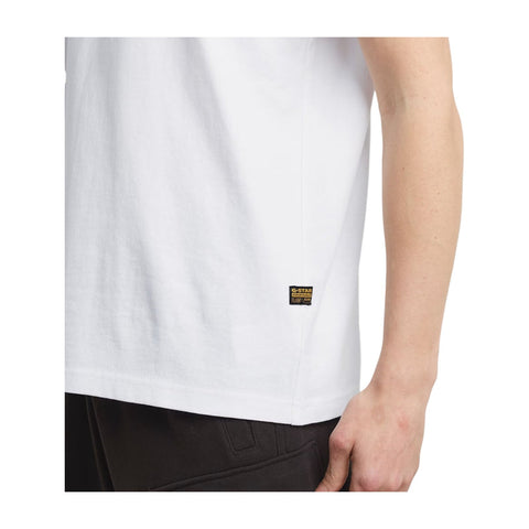 G Star T-Shirt Felt Logo White