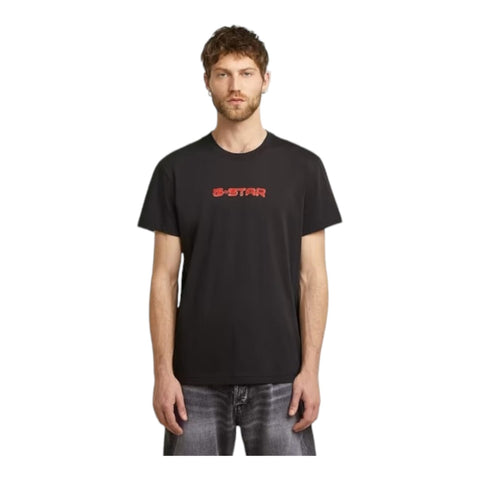 G-Star Short Sleeve Gel Print Crew Neckline T-shirt - Black