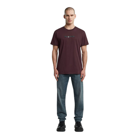 G-Star Short Sleeve Gel Print Crew Neckline T-shirt - Maroon