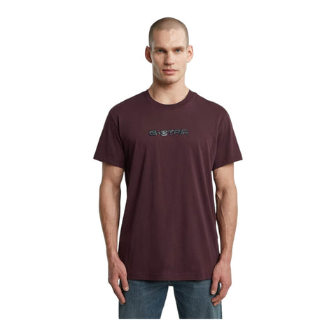G-Star Short Sleeve Gel Print Crew Neckline T-shirt - Maroon