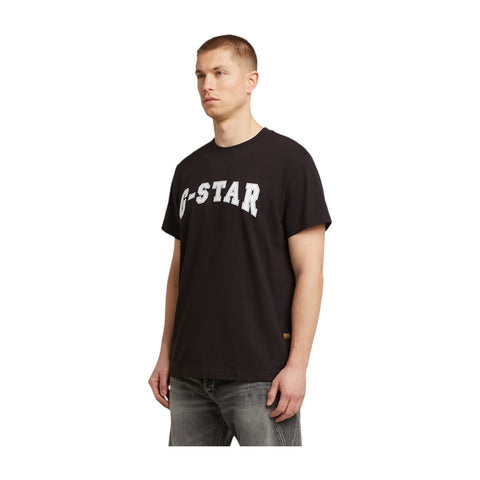 G Star Felt Logo T-Shirt | Dark Black