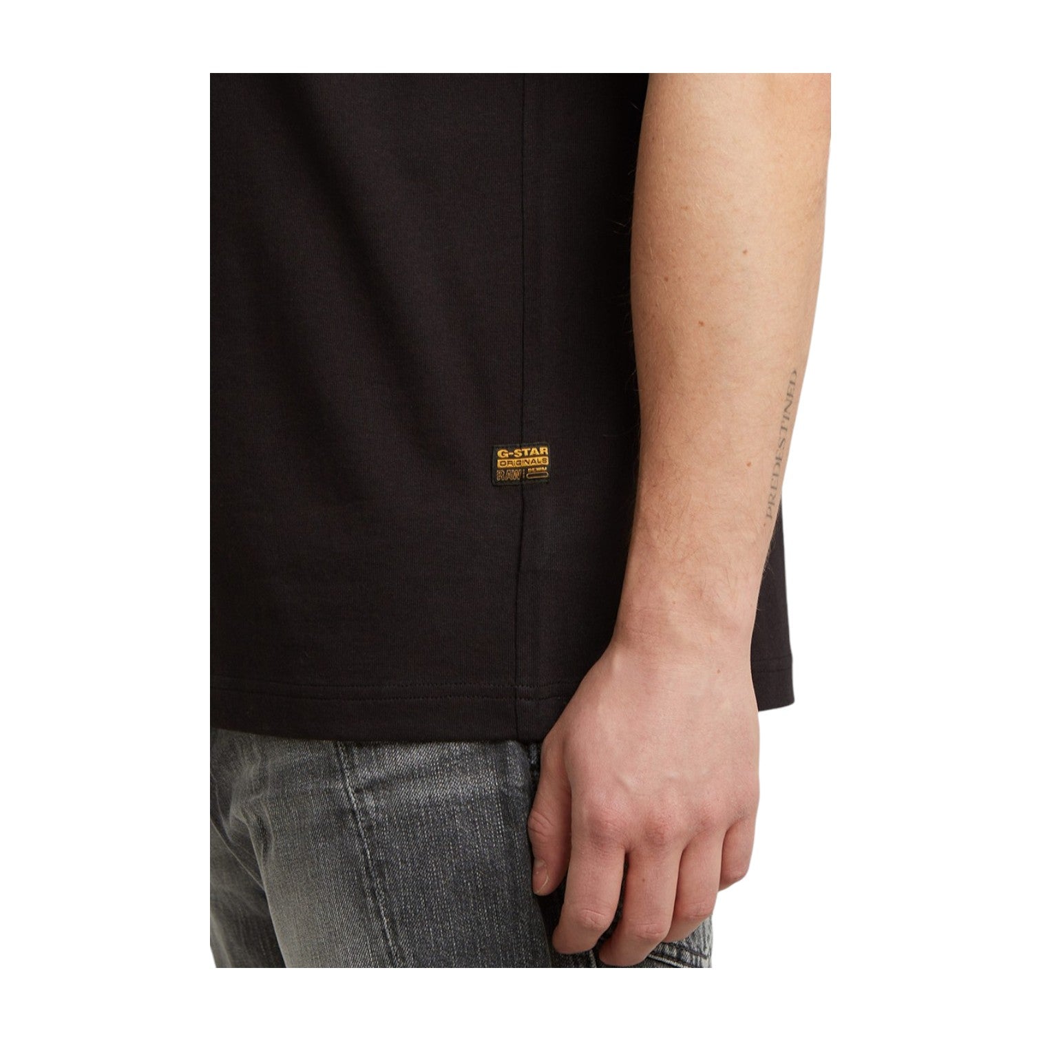 G Star Felt Logo T-Shirt | Dark Black