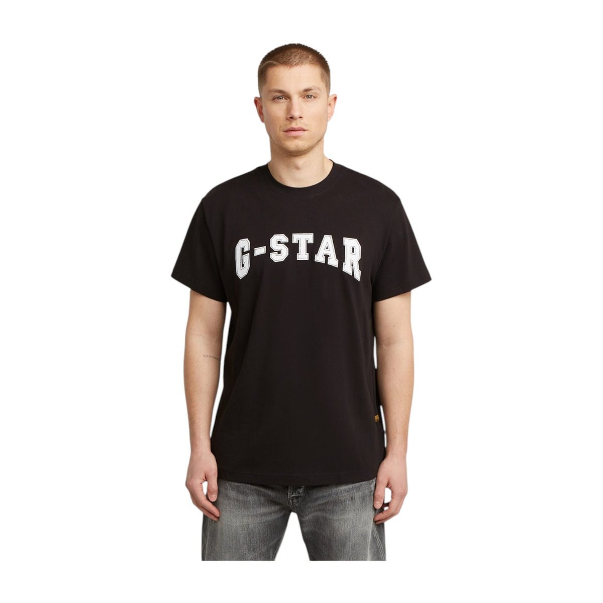 G Star Felt Logo T-Shirt | Dark Black