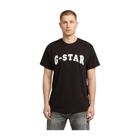 G Star Felt Logo T-Shirt | Dark Black