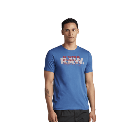 G Star T-Shirt Originals Slim Retro Blue