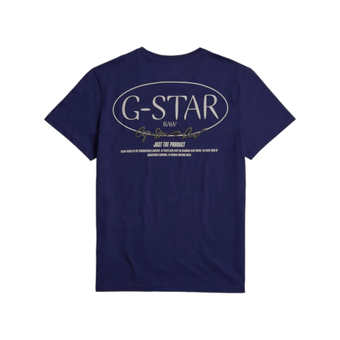 G Star Crew Circle Back Graphic R T Imperial Blue