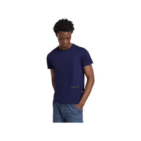 G Star Crew Circle Back Graphic R T Imperial Blue