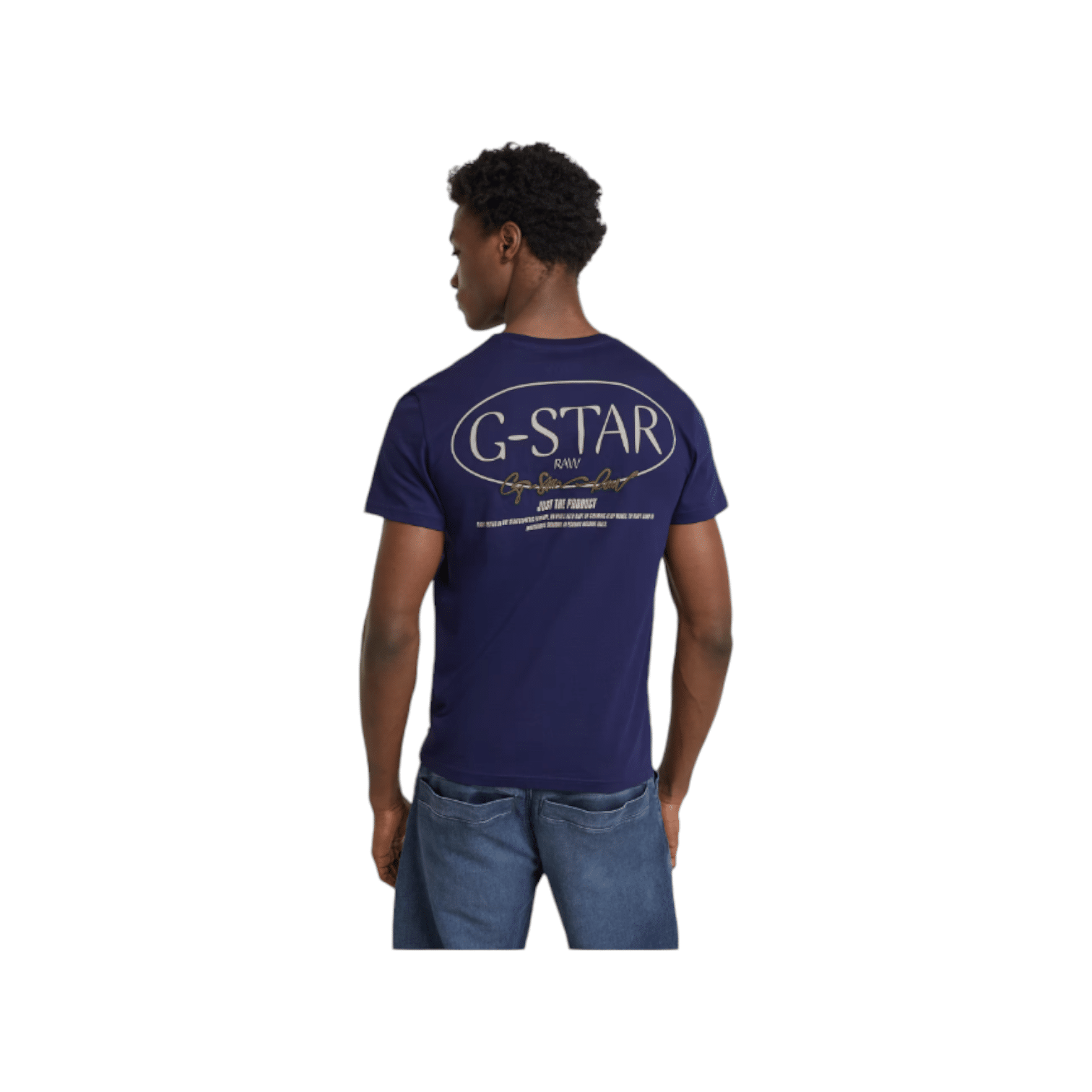 G Star Crew Circle Back Graphic R T Imperial Blue