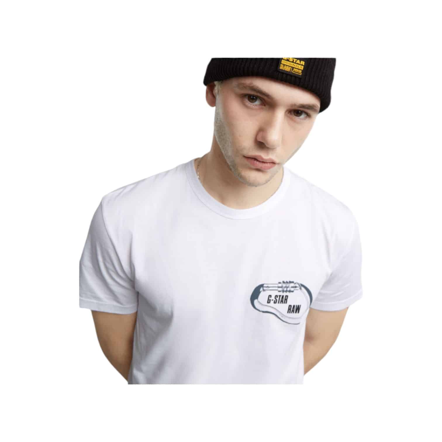 G Star T-Shirt Carabiner Logo R T White