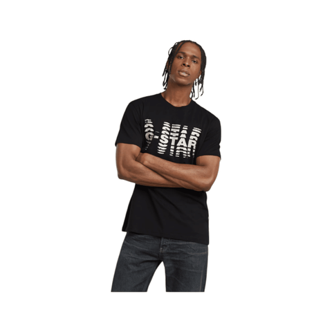 G Star Raw T Shirt Shattered Graphic Black
