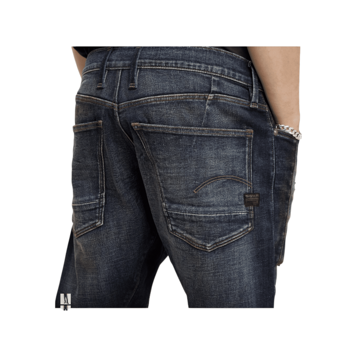 G Star Jeans Moto Cross 3D Slim Worn In Blue