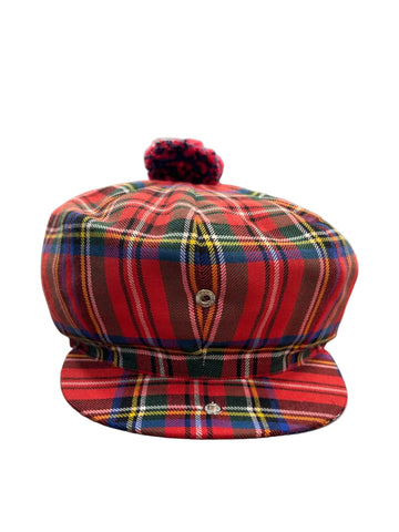 Knox Newspaper Cap Tartan Red/Green