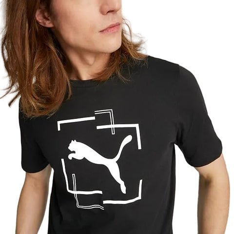 Puma T-Shirt Cat Graphic Black/White
