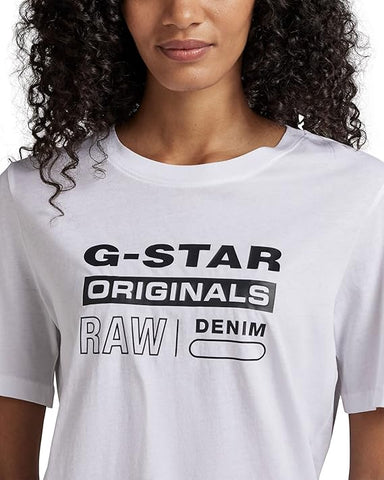 G Star T Shirts Damen Lds White