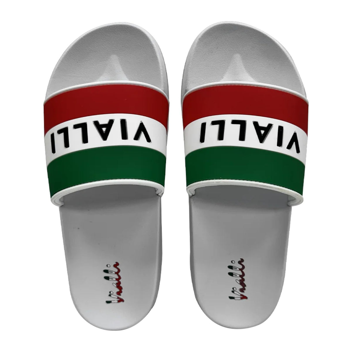 Vialli Sandles Slide Khing White/Red/Green