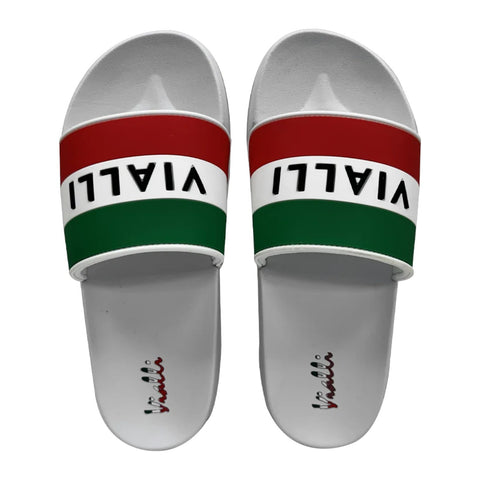 Vialli Sandles Slide Khing White/Red/Green