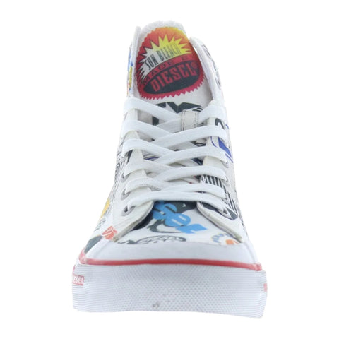 Diesel S-Athos Mid Printed Lifestyle Sneakers | White High-Top