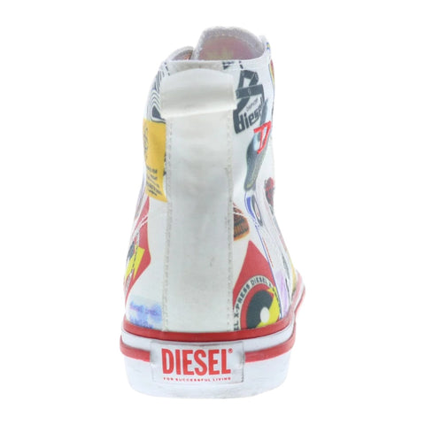 Diesel S-Athos Mid Printed Lifestyle Sneakers | White High-Top