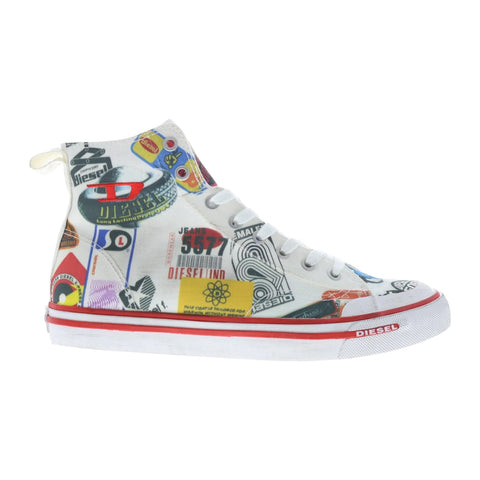 Diesel S-Athos Mid Printed Lifestyle Sneakers | White High-Top