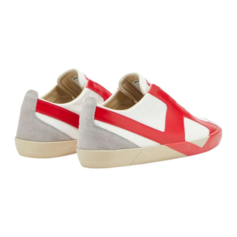 Diesel S-Slante-D Low Sneakers Men – White/Red Suede & Leather D-Logo